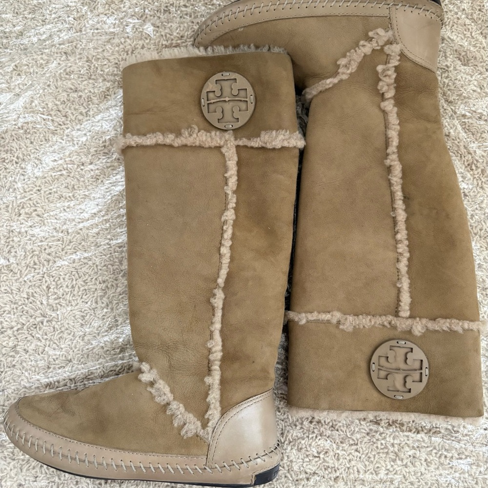 Tory Burch Tan Shearling Boots